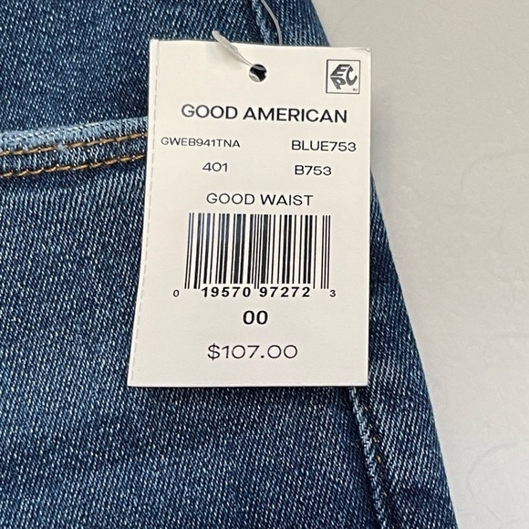 Good American Good Waist Distressed Ankle Skinny Jeans size 00 / 24 - Picture 9 of 13